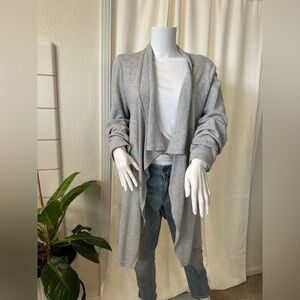 JJill Pure Jill Gray Knit Cardigan Sz M